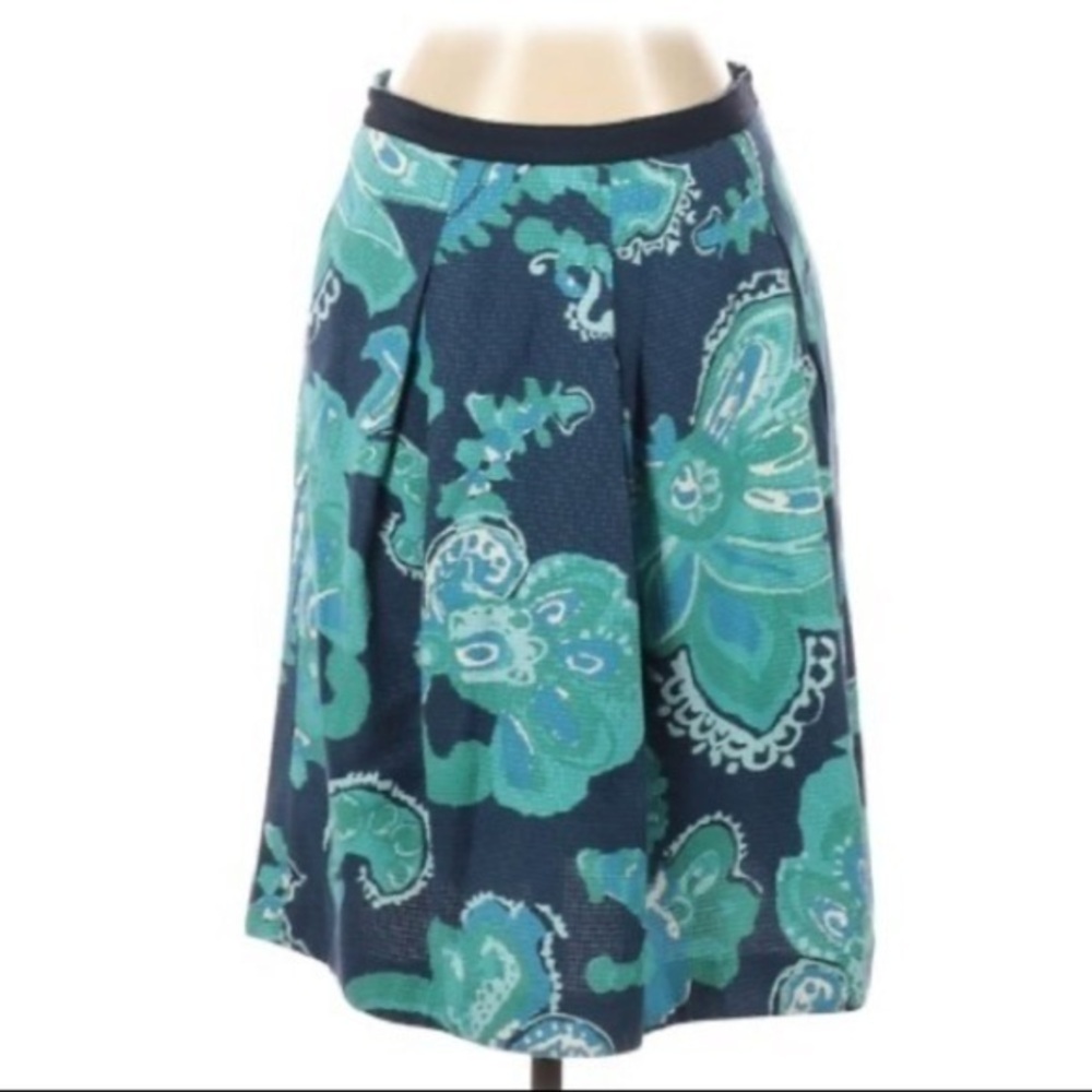 Tory Burch Basketweave Pleated Floral Skirt 8